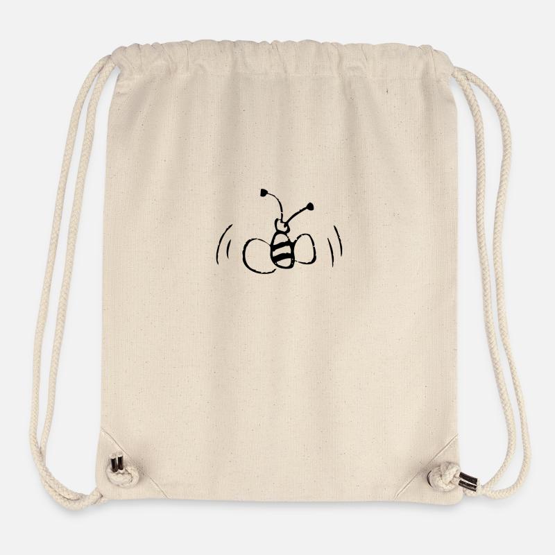 abeille noire - Sac à cordon recyclé Stanley/Stella - blanc naturel