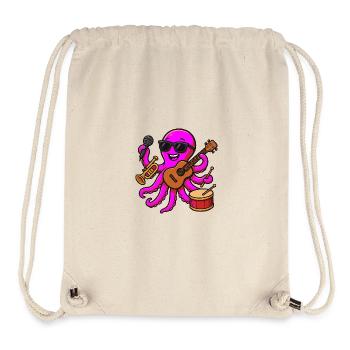 Bunter musikalischer Oktopus - Stanley/Stella recycelter Gym Bag - Naturweiß - Vorne