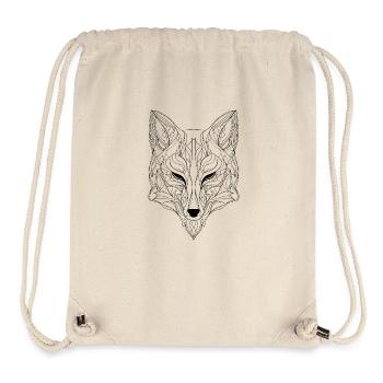 Essence abstraite de renard : Interprétation complexe de l’art au trait - Sac à cordon recyclé Stanley/Stella - blanc naturel - Devant