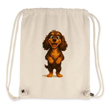 Cocker Spaniel breit grinsend - Stanley/Stella recycelter Gym Bag - Naturweiß - Vorne