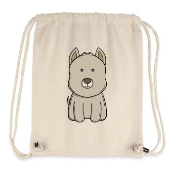 Cute Beige Puppy - Adorable Kawaii Cartoon Dog - Stanley/Stella Recycled Gym Bag - natural - Front