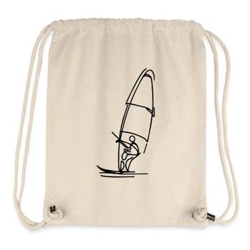 Dessin de planchiste à voile - Sac à cordon recyclé Stanley/Stella - blanc naturel - Devant