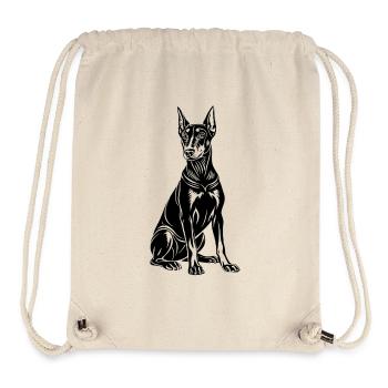Doberman sitting - Stanley/Stella Recycled Gym Bag - natural - Front