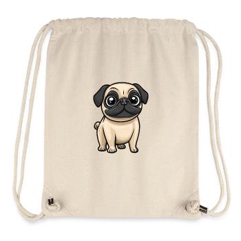 Mops Hund Comic Baby - Stanley/Stella recycelter Gym Bag - Naturweiß - Vorne