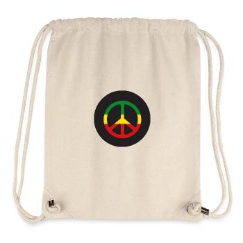 Reggae peace sign in the colors of Ethiopia - Stanley/Stella Recycled Gym Bag - natural - Front