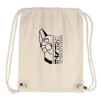 Hiéroglyphes Bastet - motif noir by Fregyptologist - Sac à cordon recyclé Stanley/Stella - blanc naturel - Devant