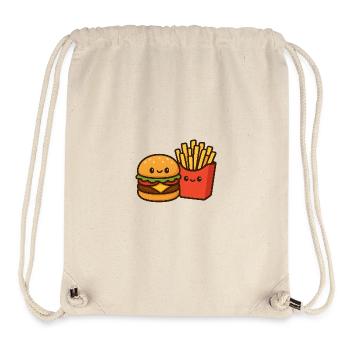Kawaii Burger & Fries Duo - Sac à cordon recyclé Stanley/Stella - blanc naturel - Devant