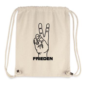 Handgeste deutsch Frieden - Stanley/Stella recycelter Gym Bag - Naturweiß - Vorne