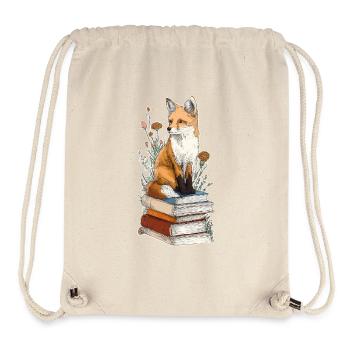 Fuchs auf Bücherstapel - Stanley/Stella recycelter Gym Bag - Naturweiß - Vorne