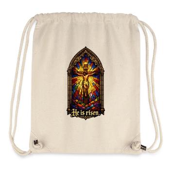 Resurrection He is Risen Easter Jesus - Stanley/Stella Recycled Gym Bag - natural - Front