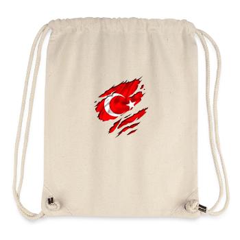 drapeau turc türkiye - Sac à cordon recyclé Stanley/Stella - blanc naturel - Devant