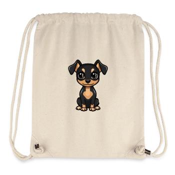 Pinscher Hund Comic Baby - Stanley/Stella recycelter Gym Bag - Naturweiß - Vorne