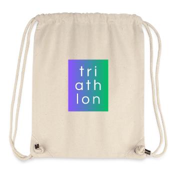Triathlon - Schönes Desing mit Neon-Farben - Stanley/Stella recycelter Gym Bag - Naturweiß - Vorne