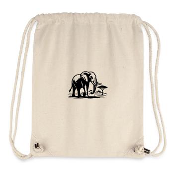 Elephant Silhouette Savannah - Stanley/Stella Recycled Gym Bag - natural - Front