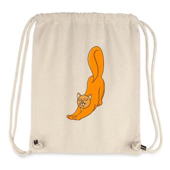 Stretching Orange Cat - Stanley/Stella Recycled Gym Bag - natural - Front