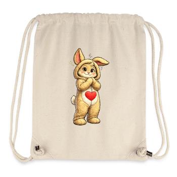 Schüchterner Hase mit rotem Herz   - Stanley/Stella recycelter Gym Bag - Naturweiß - Vorne