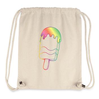 Contour de glace arc-en-ciel style néon - Sac à cordon recyclé Stanley/Stella - blanc naturel - Devant