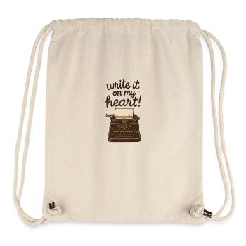 Schreib es auf mein Herz - Stanley/Stella recycelter Gym Bag - Naturweiß - Vorne