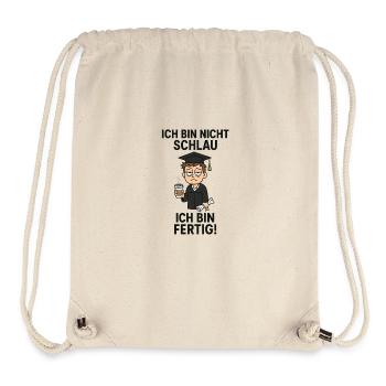 Matura Shirt – Ich bin fertig! Kaffee & Diplom - Stanley/Stella recycelter Gym Bag - Naturweiß - Vorne