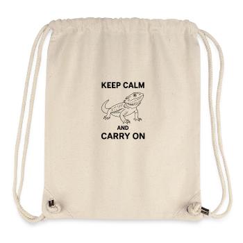 Gecko Keep Calm And Carry On - Stanley/Stella Recycled Gym Bag - natural - Front