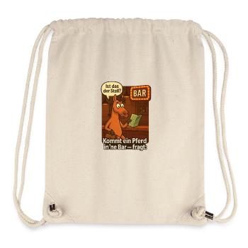 Pferd in Bar ist das der Stall? - Stanley/Stella recycelter Gym Bag - Naturweiß - Vorne