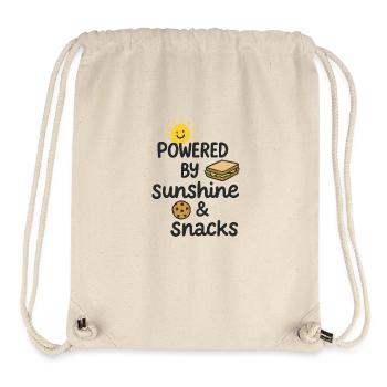 Propulsé par Sunshine&Snacks. Conception amusante de la nourriture. - Sac à cordon recyclé Stanley/Stella - blanc naturel - Devant