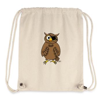 Pirate owl (owl with eye patch) - Stanley/Stella Recycled Gym Bag - natural - Front