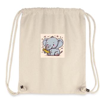 Elefantenbaby mit Banane - Stanley/Stella recycelter Gym Bag - Naturweiß - Vorne