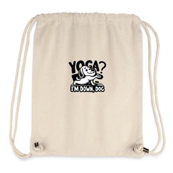 Yoga? Je suis en bas Chien - Sac à cordon recyclé Stanley/Stella - blanc naturel - Devant