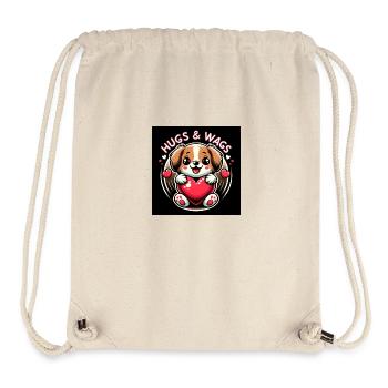 Battements de cœur du chiot - Sac à cordon recyclé Stanley/Stella - blanc naturel - Devant
