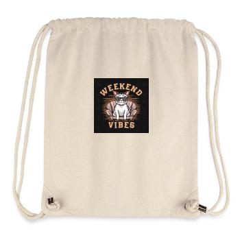 Coole Katzen-Vibes - Stanley/Stella recycelter Gym Bag - Naturweiß - Vorne
