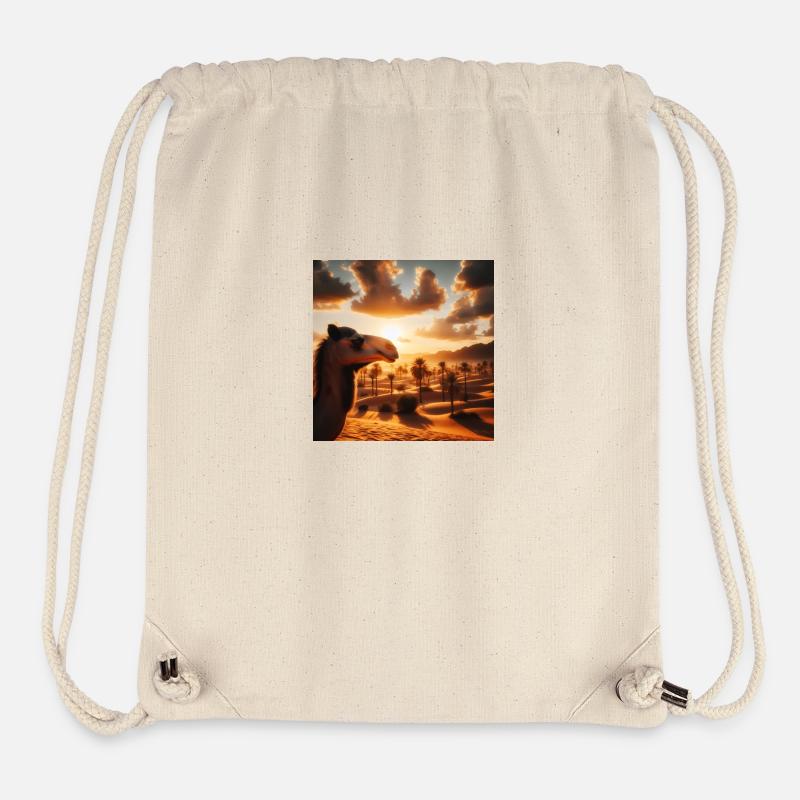 Kamel in der Wüste A2 - Stanley/Stella recycelter Gym Bag - Naturweiß