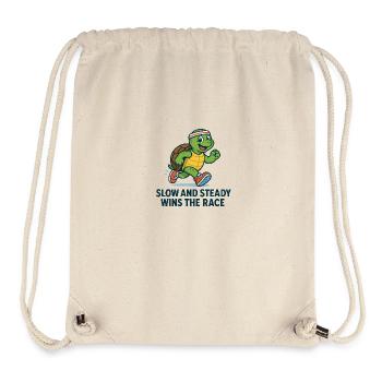 Lustiges Schildkröten Laufshirt – Slow & Steady - Stanley/Stella recycelter Gym Bag - Naturweiß - Vorne