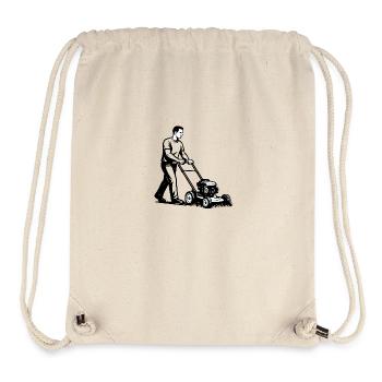 Man with mower – black and white classic - Stanley/Stella Recycled Gym Bag - natural - Front