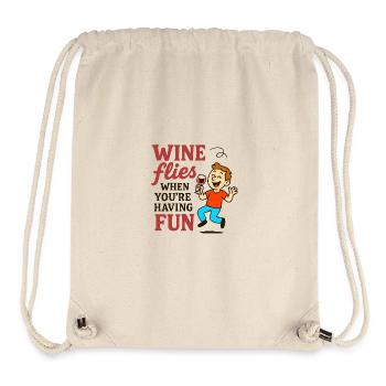 Cheerful drinking wine funny text - Stanley/Stella Recycled Gym Bag - natural - Front