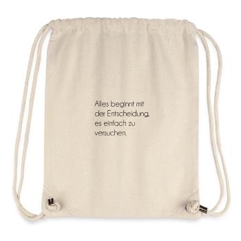 Dicton motivant - Sac à cordon recyclé Stanley/Stella - blanc naturel - Devant