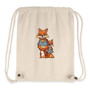 Fuchsfamilie in bunten Outfits - Stanley/Stella recycelter Gym Bag - Naturweiß - Vorne