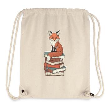 Fuchs auf Bücherstapel - Stanley/Stella recycelter Gym Bag - Naturweiß - Vorne