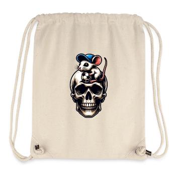 Skull Maus und Fussball lustiges Fussballmotiv - Stanley/Stella recycelter Gym Bag - Naturweiß - Vorne