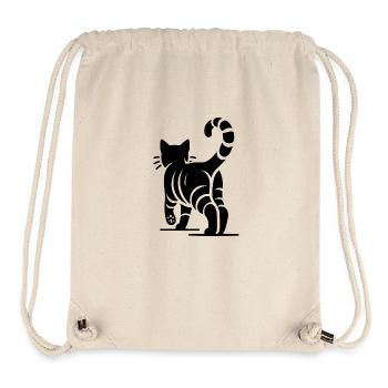 Geometric Cat with Stripes - Stanley/Stella Recycled Gym Bag - natural - Front