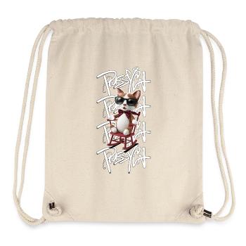 Cool Pussycat - Knitted Cat with Style - Stanley/Stella recycelter Gym Bag - Naturweiß - Vorne