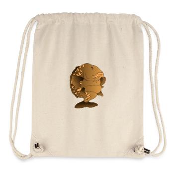 Plumpiges Spiegelkarpfen-Cartoon-Angeldesign - Stanley/Stella recycelter Gym Bag - Naturweiß - Vorne