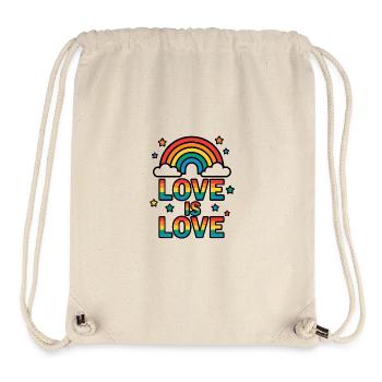Bunter Regenbogen mit Liebesbotschaft - Stanley/Stella recycelter Gym Bag - Naturweiß - Vorne