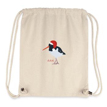 Oystercatcher with Santa hat - Stanley/Stella Recycled Gym Bag - natural - Front