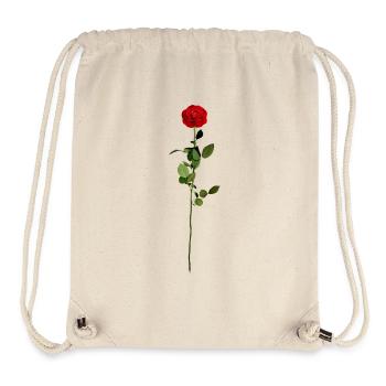 Rose mit Stiel - Stanley/Stella recycelter Gym Bag - Naturweiß - Vorne
