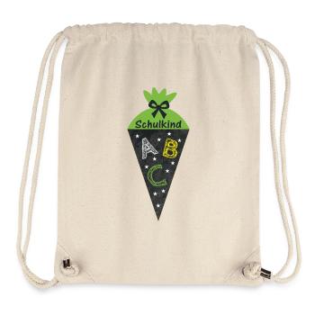 School Child 2026 - School Cone in Blackboard Look - green - Stanley/Stella Recycled Gym Bag - natural - Front