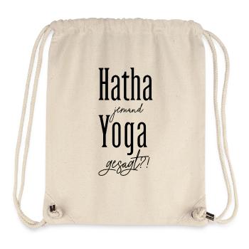Hatha jemand Yoga gesagt?! Witziger Yogaspruch - Stanley/Stella recycelter Gym Bag - Naturweiß - Vorne