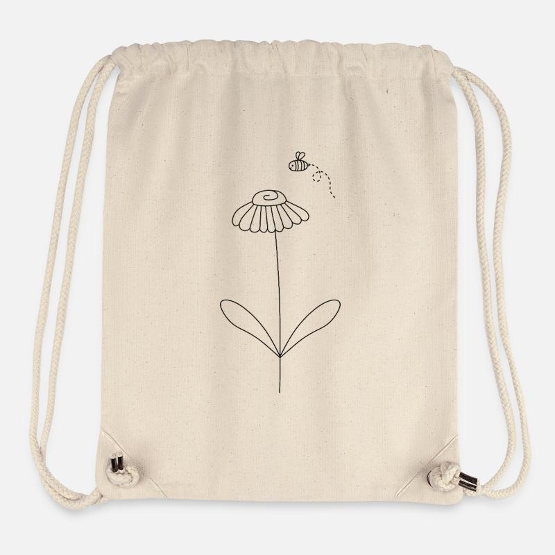 Bienen- und Blumenkunstmuster - Stanley/Stella recycelter Gym Bag - Naturweiß
