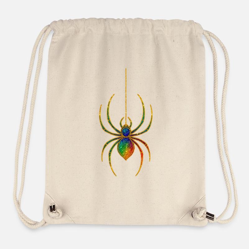 Araignée Kaléidoscope Golden Shine - Sac à cordon recyclé Stanley/Stella - blanc naturel