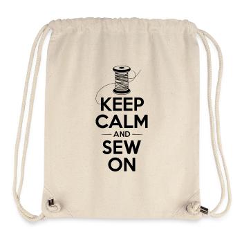 Keep Calm And Sew On Spule Nähen Nähfreunde - Stanley/Stella recycelter Gym Bag - Naturweiß - Vorne